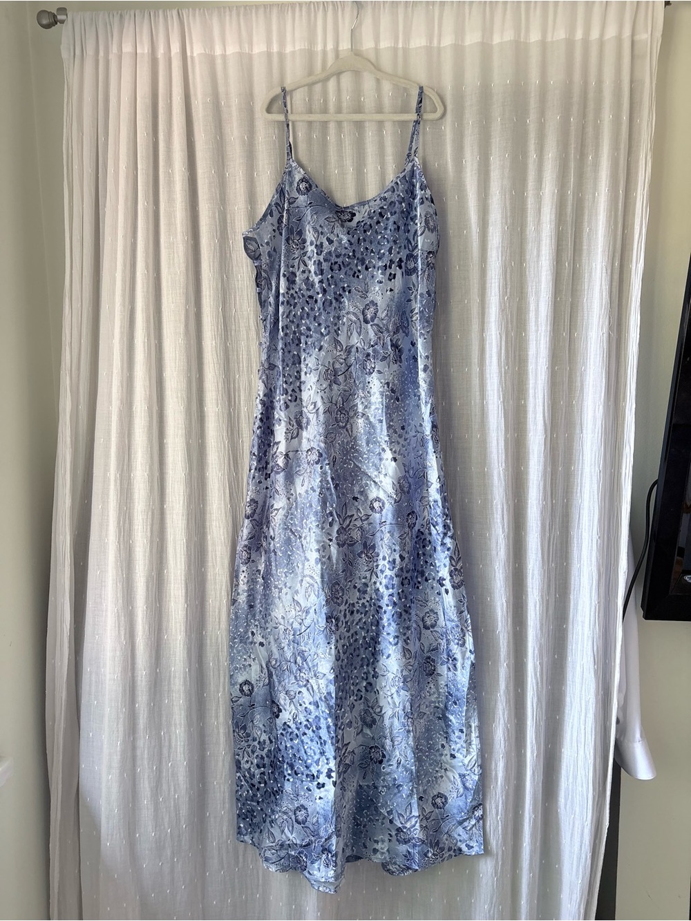 Vintage Y2K Inner Most Blue and White Printed Slip Dress